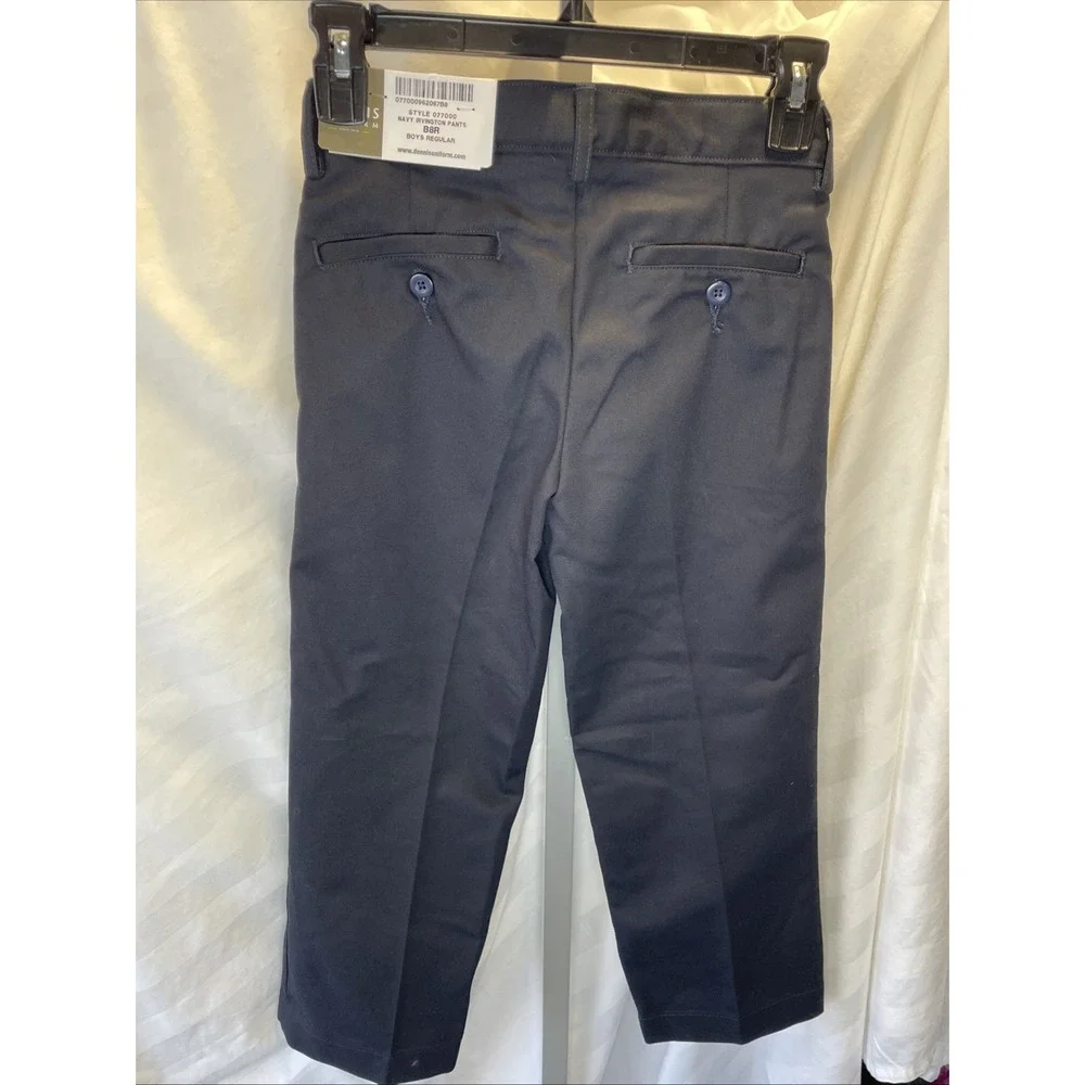 Dennis Uniform School Flat Front Pant Boys 8 Regular Irvington Style 077000 Navy